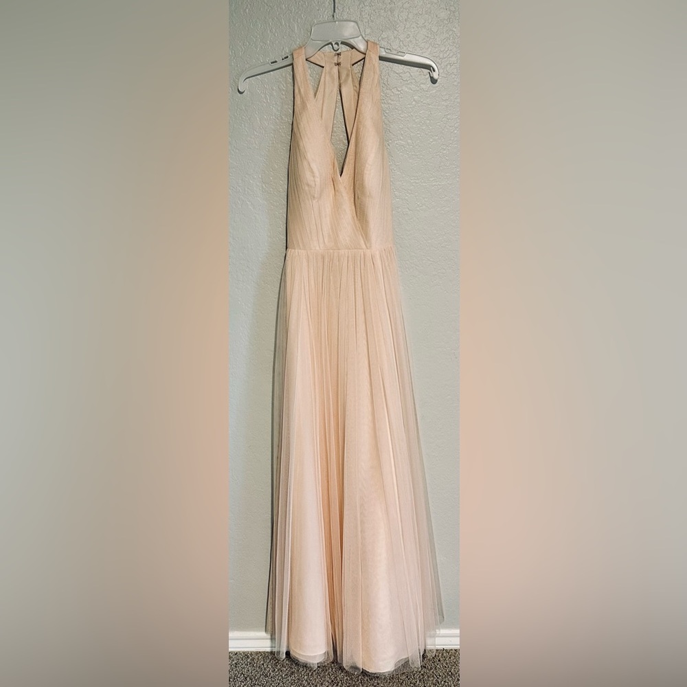 Wtoo bridesmaid dress size 6 nude floor length